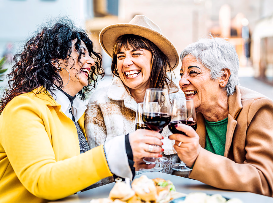Women Drinking Wine